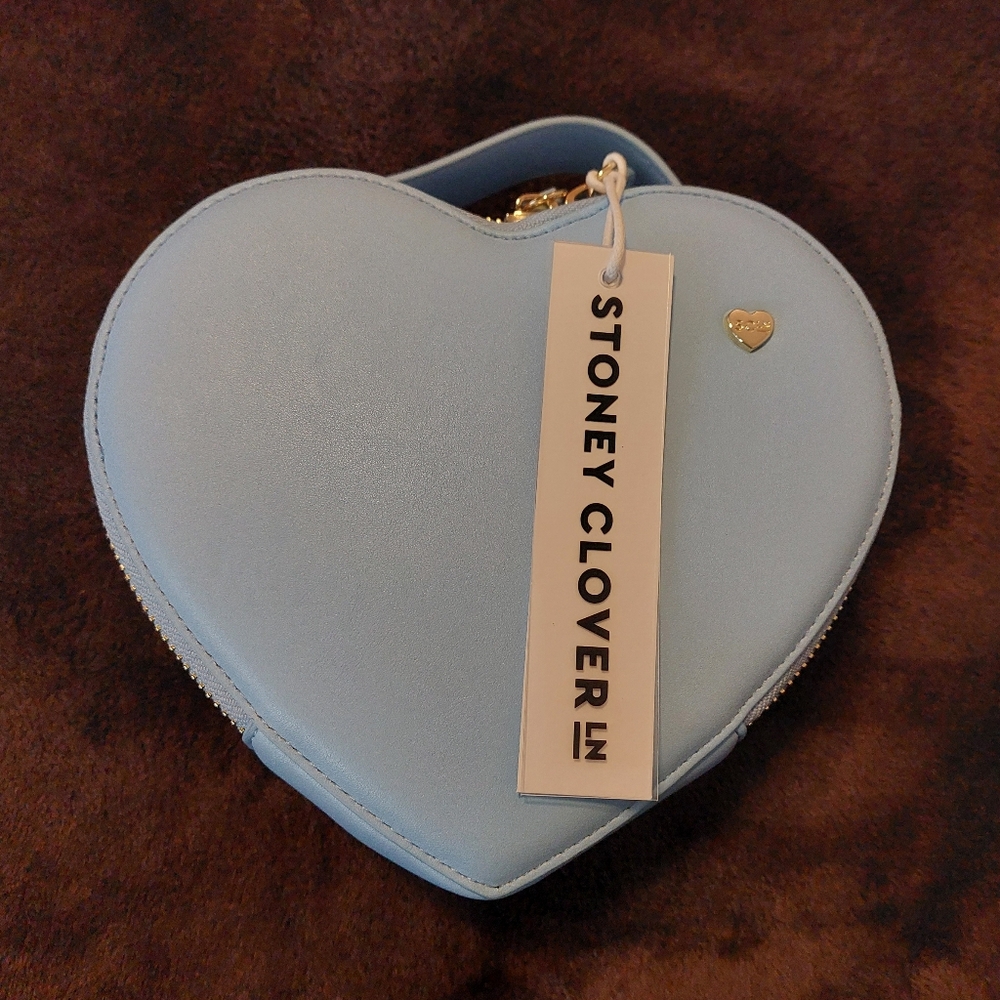 Stoney Clover Lane Heart Crossbody Bag Purse Blue Periwinkle NWT